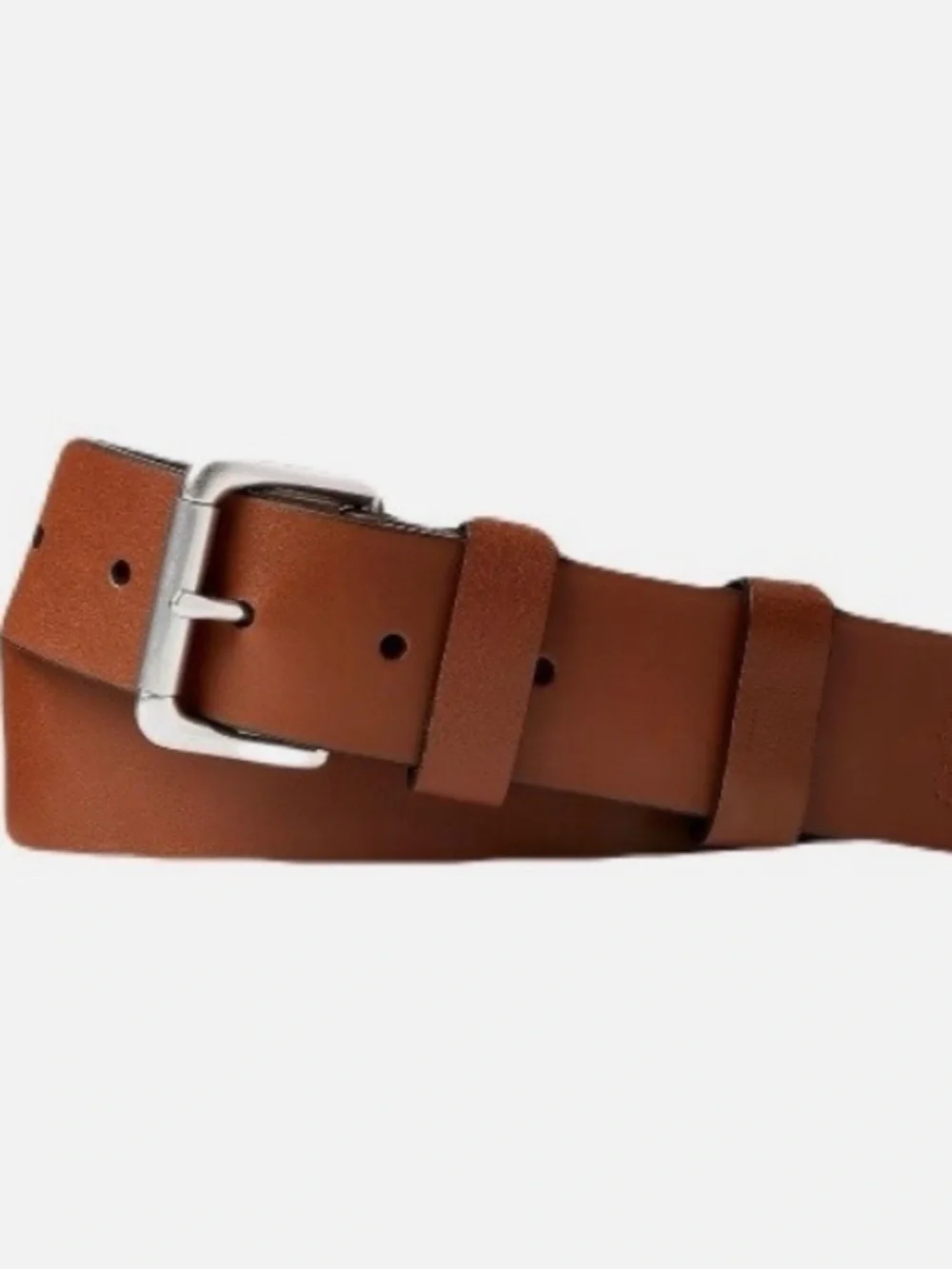 Polo Ralph Lauren Men's Saddle Logo Patch Leather Belt Brown Clay Tan 40